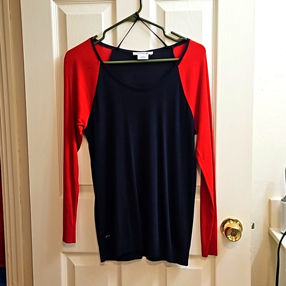 Lacoste Scoop Neck Lightweight Sweater Top size 38
